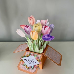 3D Pop Up Handmade Custom Tulip Card For Any Special Occasion, Mothers Day, Birthday image 3