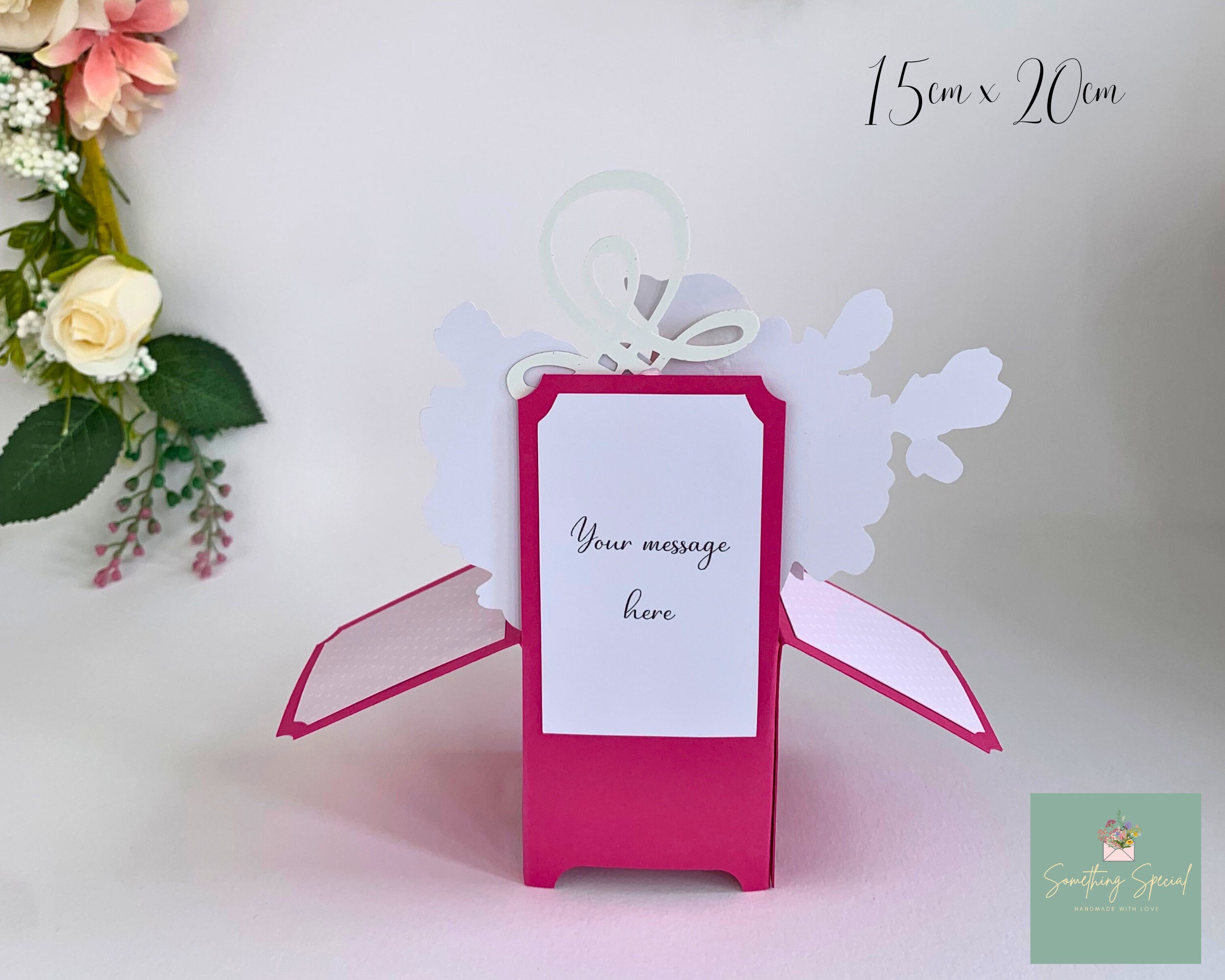 Handmade 3D Rose Pop up Card: Pink Floral Greeting Card - Etsy Australia