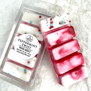 Peppermint Twist Wax Melt Snap bar | Highly Scented| Candle Melts | Gift Ideas | Handmade | Soy Wax Blend | Home Decor | Home Fragrance