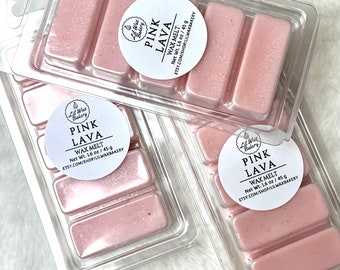 Pink Lava Wax Melt Snap Bar | Highly Scented| Candle Melts | Gift Ideas | Handmade | Soy Wax Blend | Home Decor | Home Fragrance