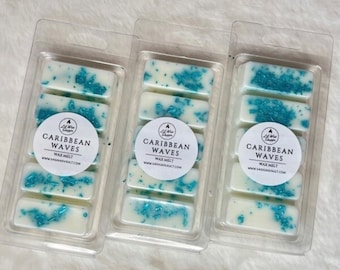 Caribbean Waves Wax Melt Snap Bar | Highly Scented | Candle Melts | Gift Ideas | Handmade | Soy Wax Blend | Home Decor | Home Fragrance