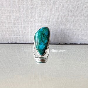 Natural Azurite Malachite ring, rare azurite malachite ring, 925 silver ring, statement jewellery, natural azurite ring, unique design ring