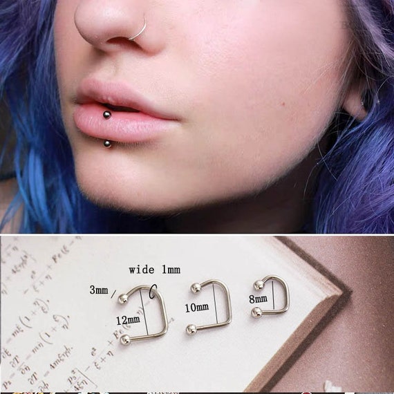 Piercing Labret Ressemble à un piercing Labret vertical Etsy France