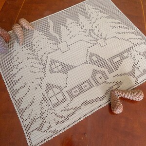 Handmade filet crochet table cover for wedding gift idea pdf