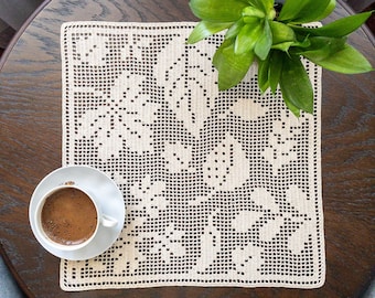 PDF Filet Crochet Runner Autumn Leaves Pattern, Home Decor For Christmas Gift Idea, DIY Crochet Tablecloth, Customized Wedding Gift For Home