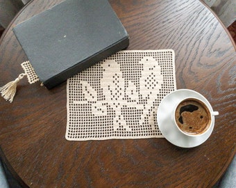 PDF-vogelpatroon voor Sweet Home, tafelloper gehaakt kant in pdf, handgemaakt tafelkleed voor huwelijkscadeau-idee, doe-het-zelf vogelpatroon