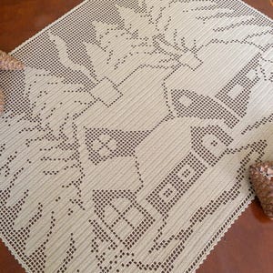 PDF filet crochet home decor with snowy lanscape desgin for your mom house gift