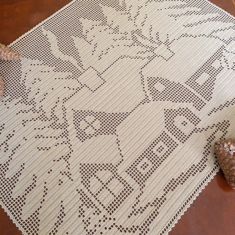PDF filet crochet home decor with snowy lanscape desgin for your mom house gift