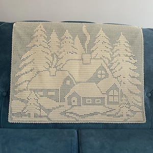 Handmade filet crochet table decor for your family house in easter and christmas time pdf pattern