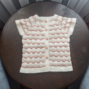 Baby And Toddler Vest With Hand Knitted For 0-12 Months, Gift Idea For Baby Shower, Handmade Knitting Toddler Clothes With Salmon Pink Color