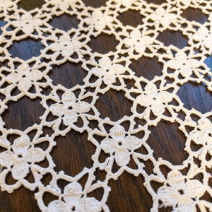 READY To SHIP Within 2-3 Days For Mother Days Gift. Vintage Handmade Crochet Table Top, Customizde Lace in White, There are 2 Pieces