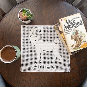 PDF Personalisierte Sternzeichen Filet Häkeln für Geschenkidee für Ihre Liebhaber, maßgeschneiderte Horoskop Tischläufer, DIY Tischdecke für Weihnachten