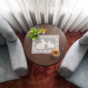 Filet Crochet Rabbits for Easter Day Gift Idea, READY to SHIP Within ...