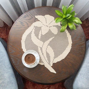 PDF Orchid Flower Filet Crochet For Christmas, Thanksgiving And Birthday, Wedding Gift, Customized DIY Crochet Tablecloth, Holiday Table Top