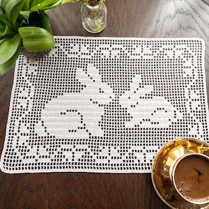 PDF Easter Rabbits Filet Crochet for Easter and Home Decor, Table ...