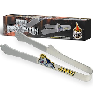 JMU Duke Dog BBQ Tongs: Stainless Steel Grill Tongs