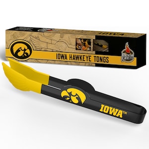 Iowa Hawkeye Tongs: Stainless Steel Grill & Salad Tongs