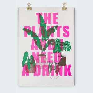 A3 In Need Of A Drink, Risograph Art Print