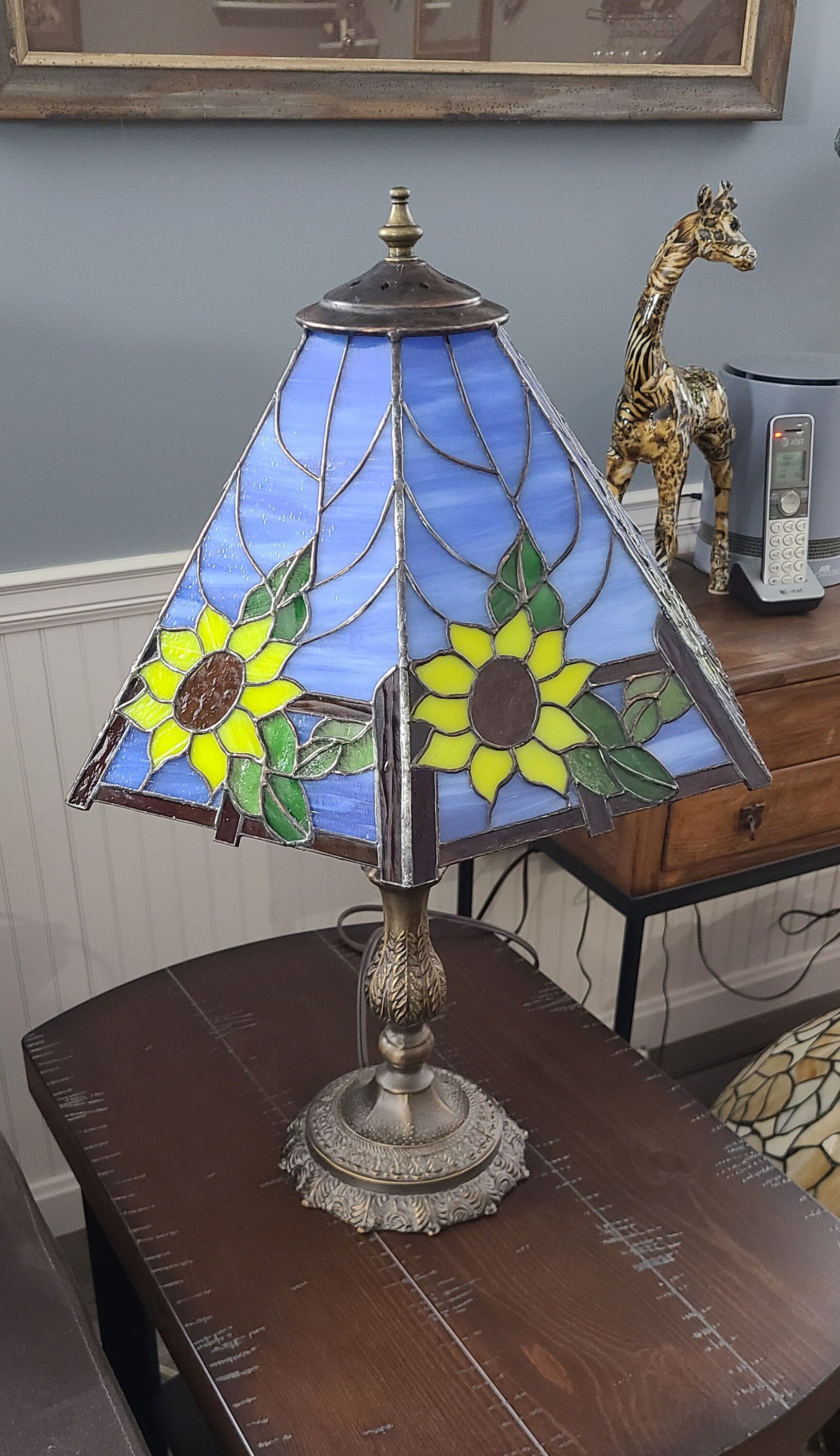 Sunflower Stained Glass Lamp | Etsy