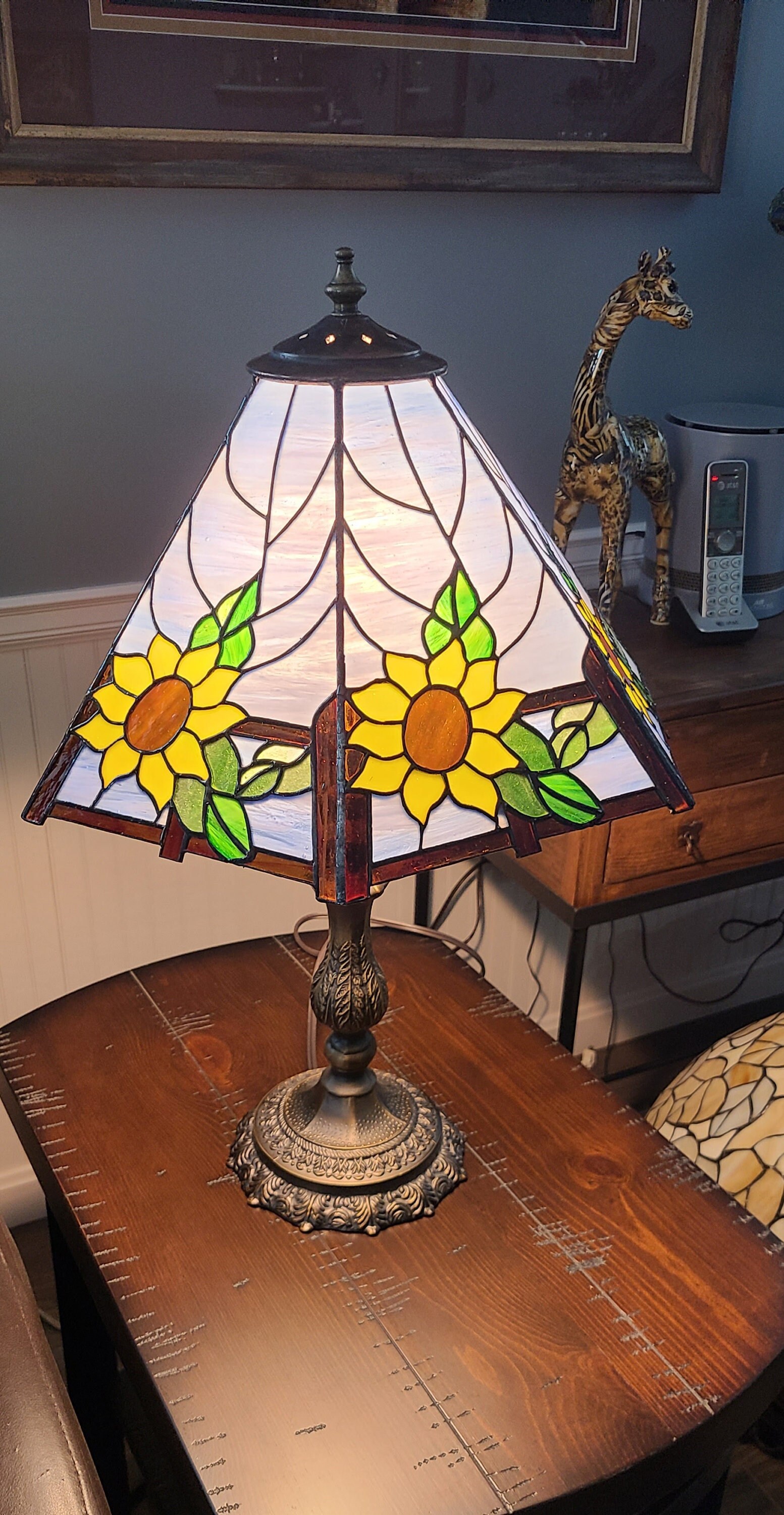 Sunflower Stained Glass Lamp | Etsy