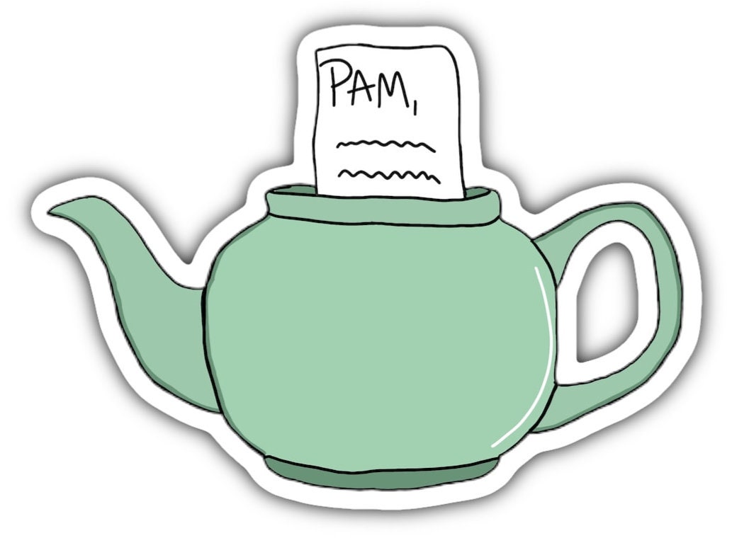 The office, Jim's Green Tea Pot to Pam- just the kettle Sticker