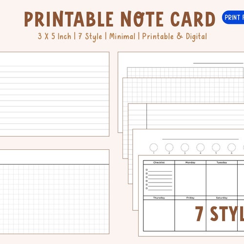 Digital Notecards for Studying Index Cards Study Cards Etsy