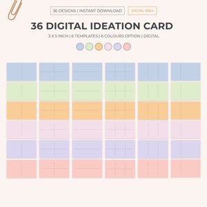 Digitale notitiekaarten regenboog voor ideeën | Ideekaart | Studienotitietracker | Indexkaarten | Flashkaarten | Studiekaarten| Kaarten schrijven