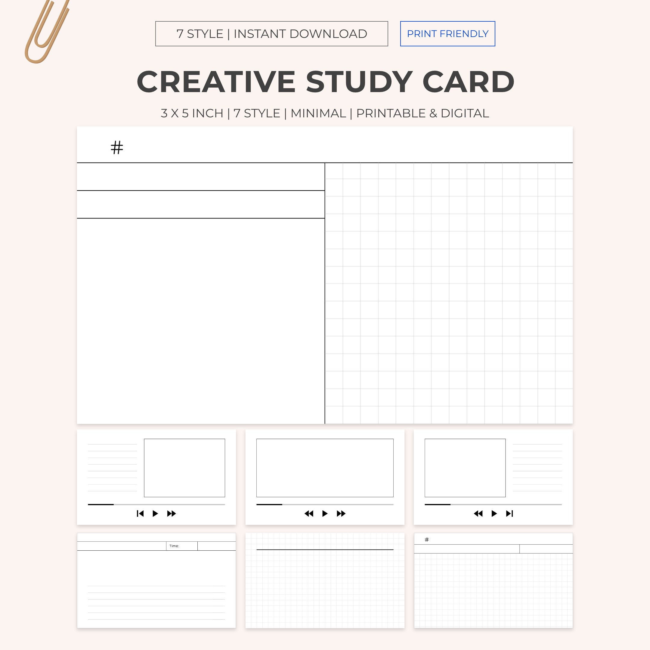 Printable & Digital Notecards for Studying | Creative Index Cards ...