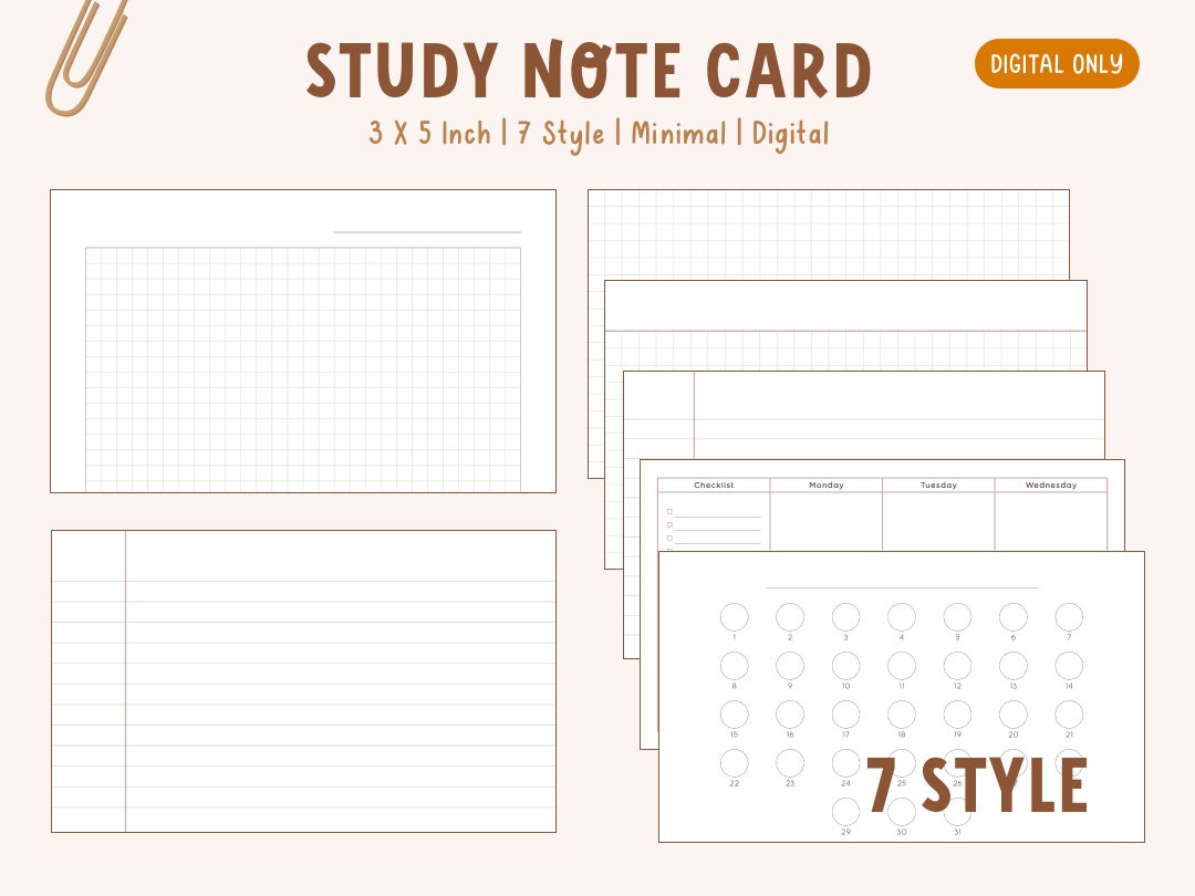 Digital Notecard for Studying Index Cards Study Cards Goodnotes Study