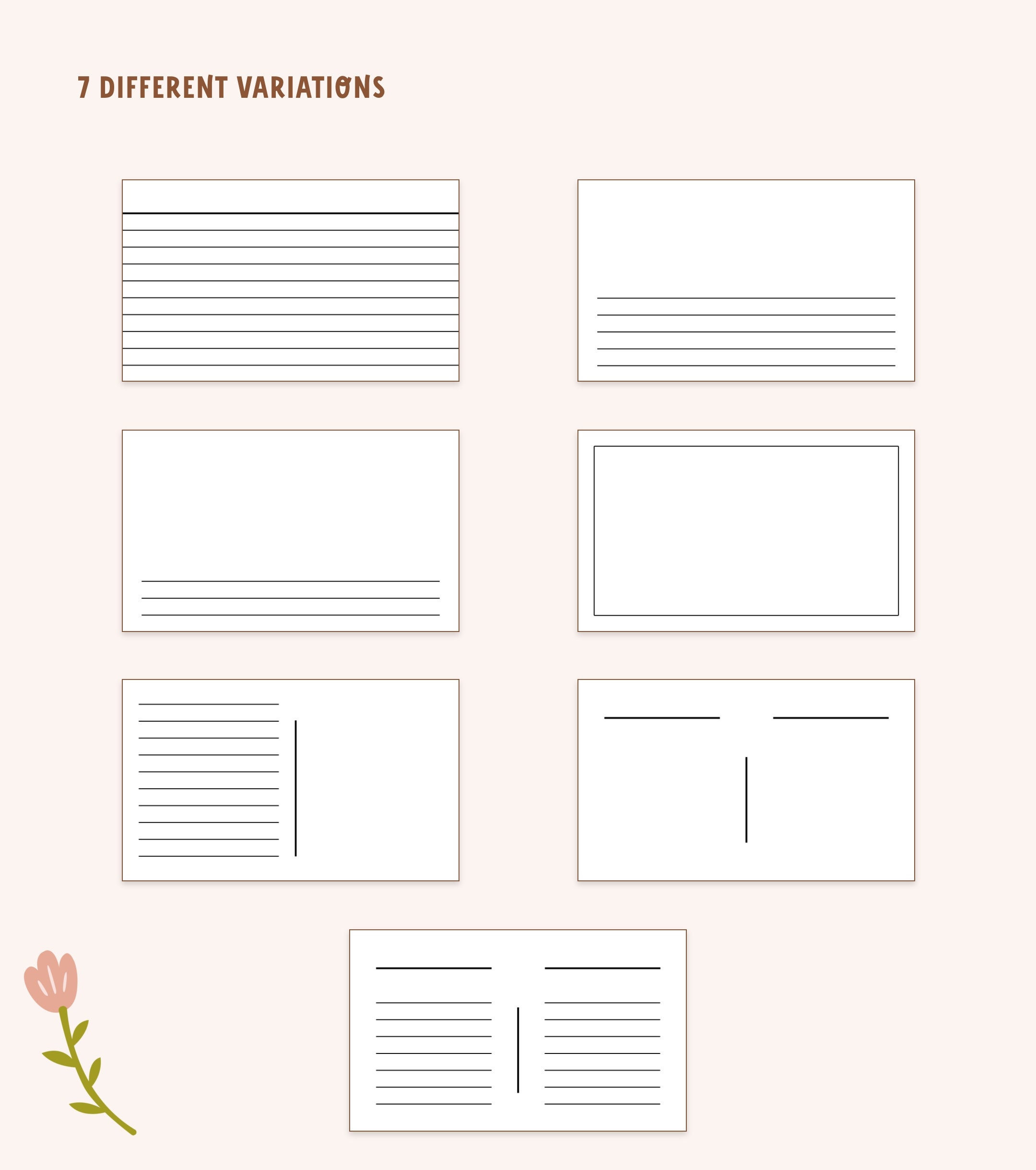 Printable & Digital Notecards for Studying Index Cards Study Cards