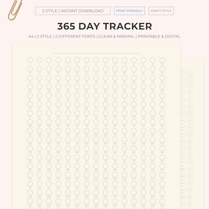 A4 365 Day Habit Tracker: Printable Goal Tracker (PDF & JPEG)