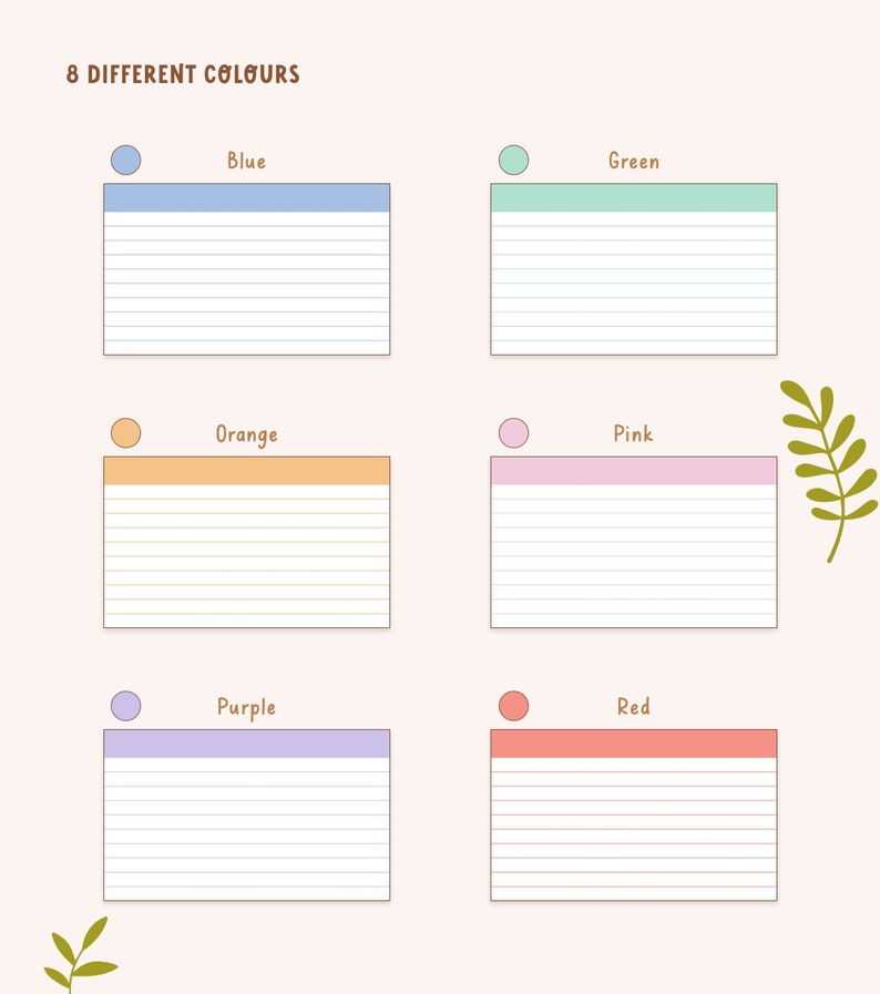 Digital Notecards for Studying Index Cards Study Cards Etsy