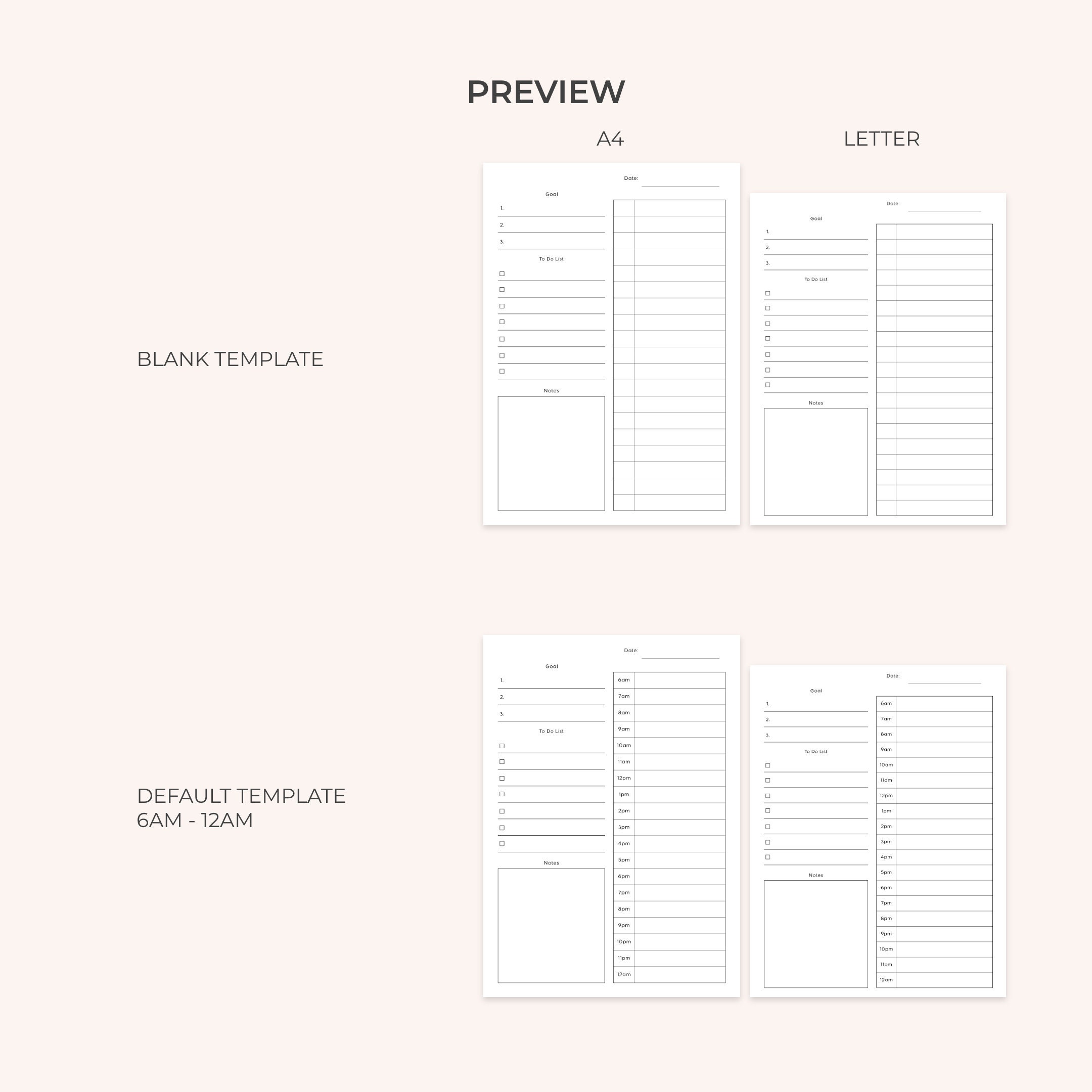 Printable Time Boxing Planner Daily Planner Time Blocking Template Printable Time Boxing Planner Daily Planner Time Blocking Template