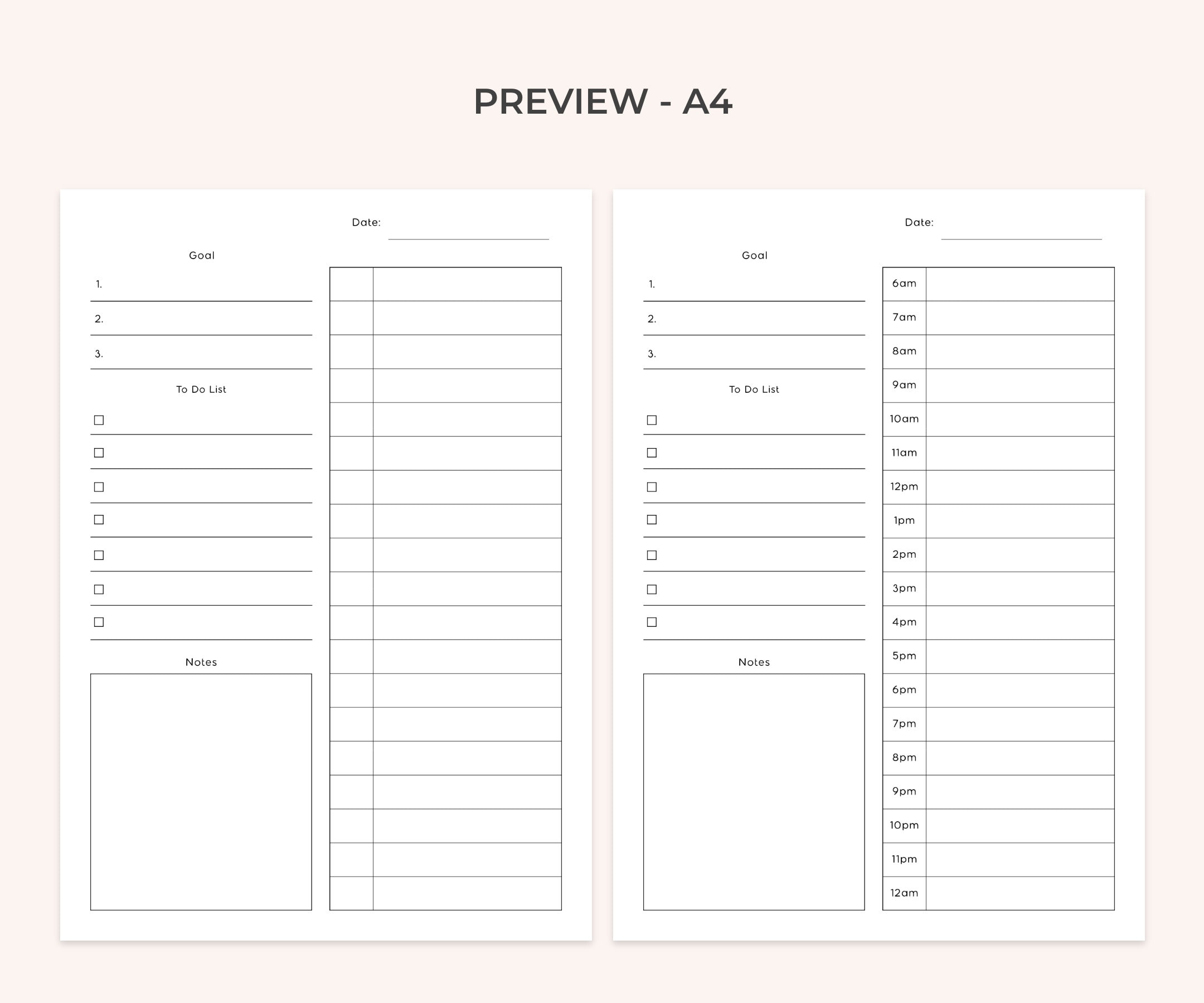 Printable Time Boxing Planner Daily Planner Time Blocking Template Printable Time Boxing Planner Daily Planner Time Blocking Template