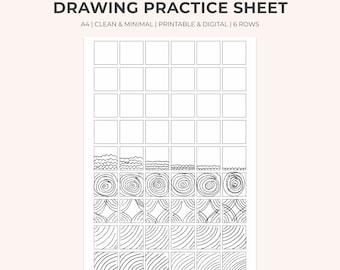 A4 Zentangle Pattern | Art Challenge | Basic Stroke Practice Drawing | Drawing Exercise | Pattern Training Sheets | Beginner Practice