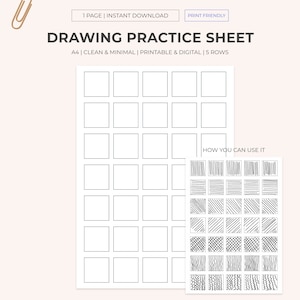 A4 Printable Doodle Blank Template | How to draw | Shading Worksheet | Learn to draw | Drawing Practice Sheet | Pencil Control | Digital