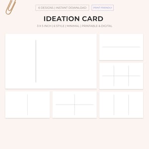 Afdrukbare en digitale notitiekaarten voor ideeën | Ideekaart | Studienotitietracker | Indexkaarten | Flashkaarten | Studiekaarten| Kaarten schrijven