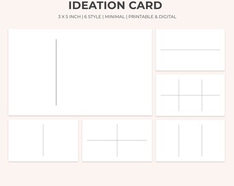 Tarjetas de notas digitales e imprimibles para ideación / Tarjetas de ideación / Rastreador de notas de estudio / Fichas / Tarjetas didácticas / Tarjetas de estudio / Tarjetas de escritura