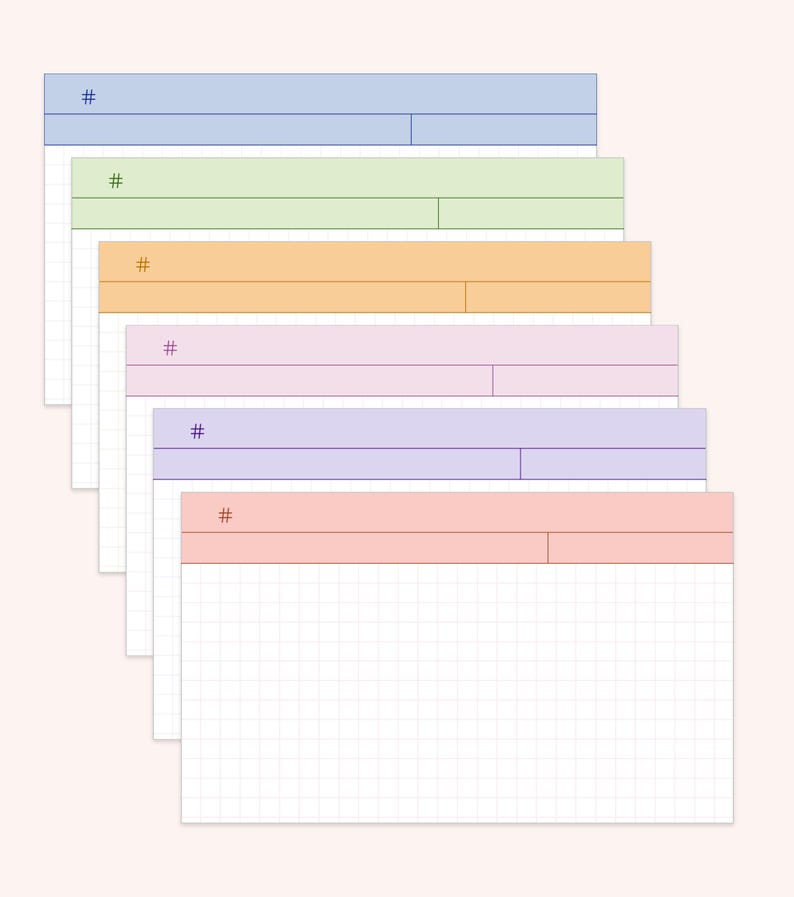 Rainbow Study Flashcards: 5x3 Printable Note Cards (digital Download ...