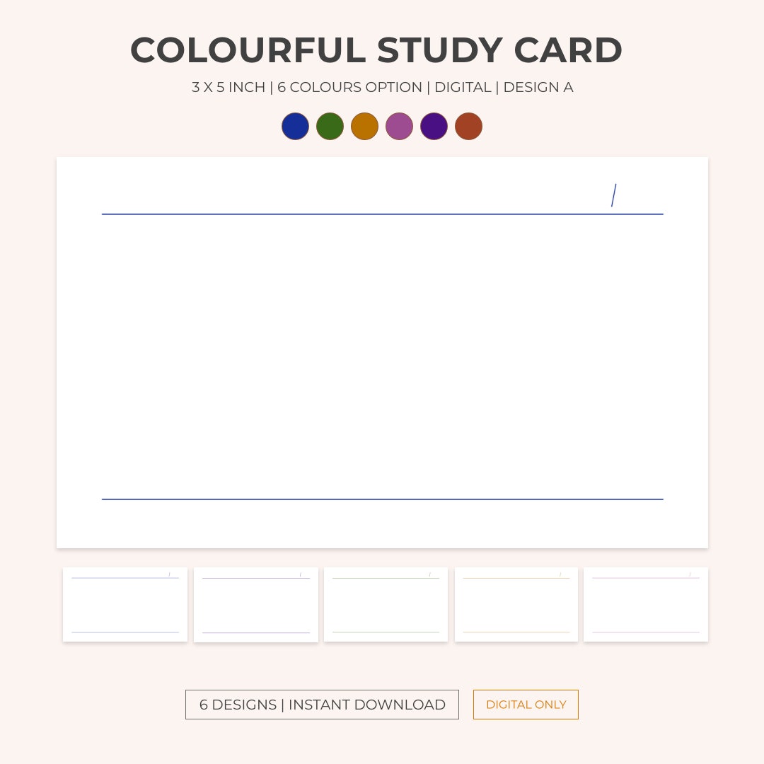 Minimalist Digital Index Card Set Study Card Design A Index Cards Study