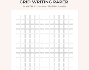Printable & Digital Grid Writing Paper | Kong Ge Manuscript Paper | Manuscript Essay Paper | Chinese Writing | Hanzi Practice | A4, letter