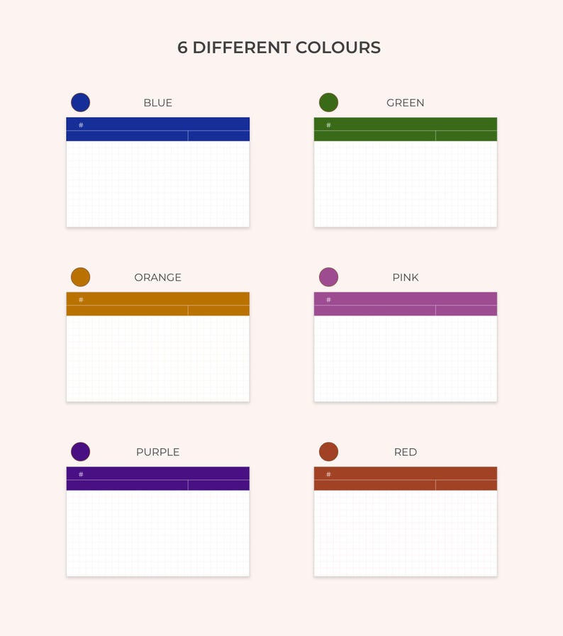 5x3 Printable & Digital Rainbow Notecards for Studying | Study Note ...