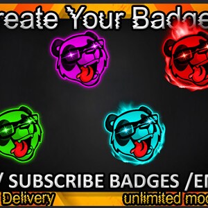Insignias de suscriptor de Panda Twitch / Emociones de Panda Twitch / Insignias de Panda para streamers / Insignias de suscriptor de Panda