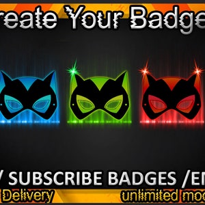 Cat Mask Twitch sub badges / Cat Mask Twitch emotes / Cat Mask badges for streamers / Cat Mask Subscriber Badges