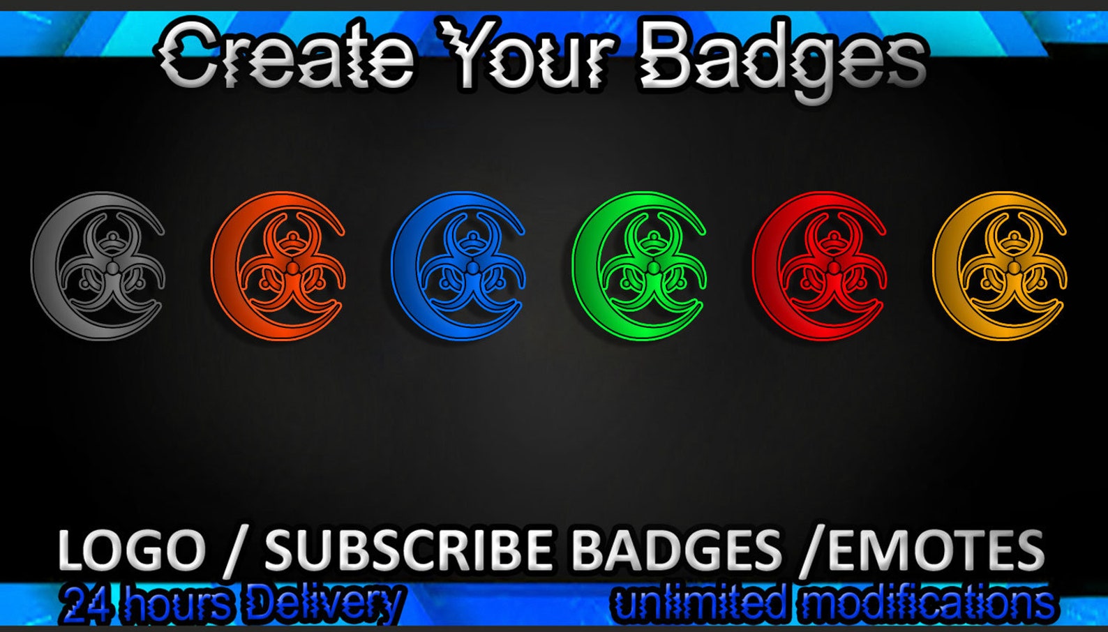 Biohazard Twitch Sub Badges, Biohazard Twitch Emotes/ Biohazard Badges ...