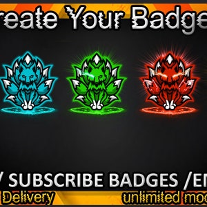 Fox Twitch sub badges / Fox Twitch emotes / Fox badges for streamers / Fox Subscriber Badges