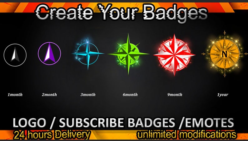 Compass Twitch Sub Badges, Compass Twitch Emotes/ Compass Badges for ...
