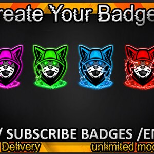 Cat Mask Twitch sub badges, Cat Mask Twitch emotes/ Cat Mask badges for streamers/ Cat Mask Subscriber Badges