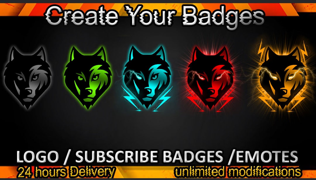 Wolf Twitch Sub Badges / Wolf Twitch Emotes / Wolf Badges for Streamers / Wolf Subscriber Badges