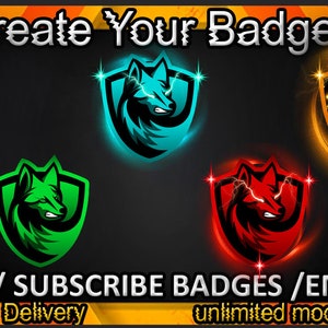 Fox Twitch sub badges / Fox Twitch emotes / Fox badges for streamers / Fox Subscriber Badges